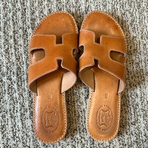 Real leather sandals made in Greece